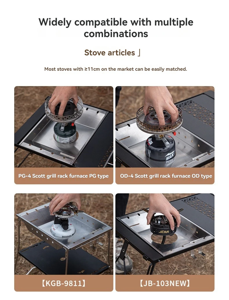 CAMPINGMOON CK-25PG Stainless Steel Korean Style Furnace Plate Frame Camping Sinking Windproof IGT One Unit Furnace Plate