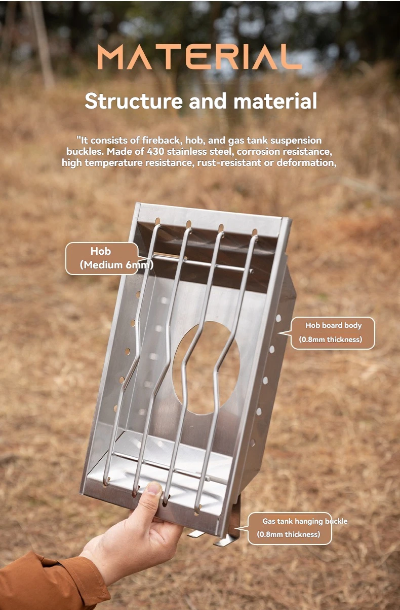 CAMPINGMOON CK-25PG Stainless Steel Korean Style Furnace Plate Frame Camping Sinking Windproof IGT One Unit Furnace Plate