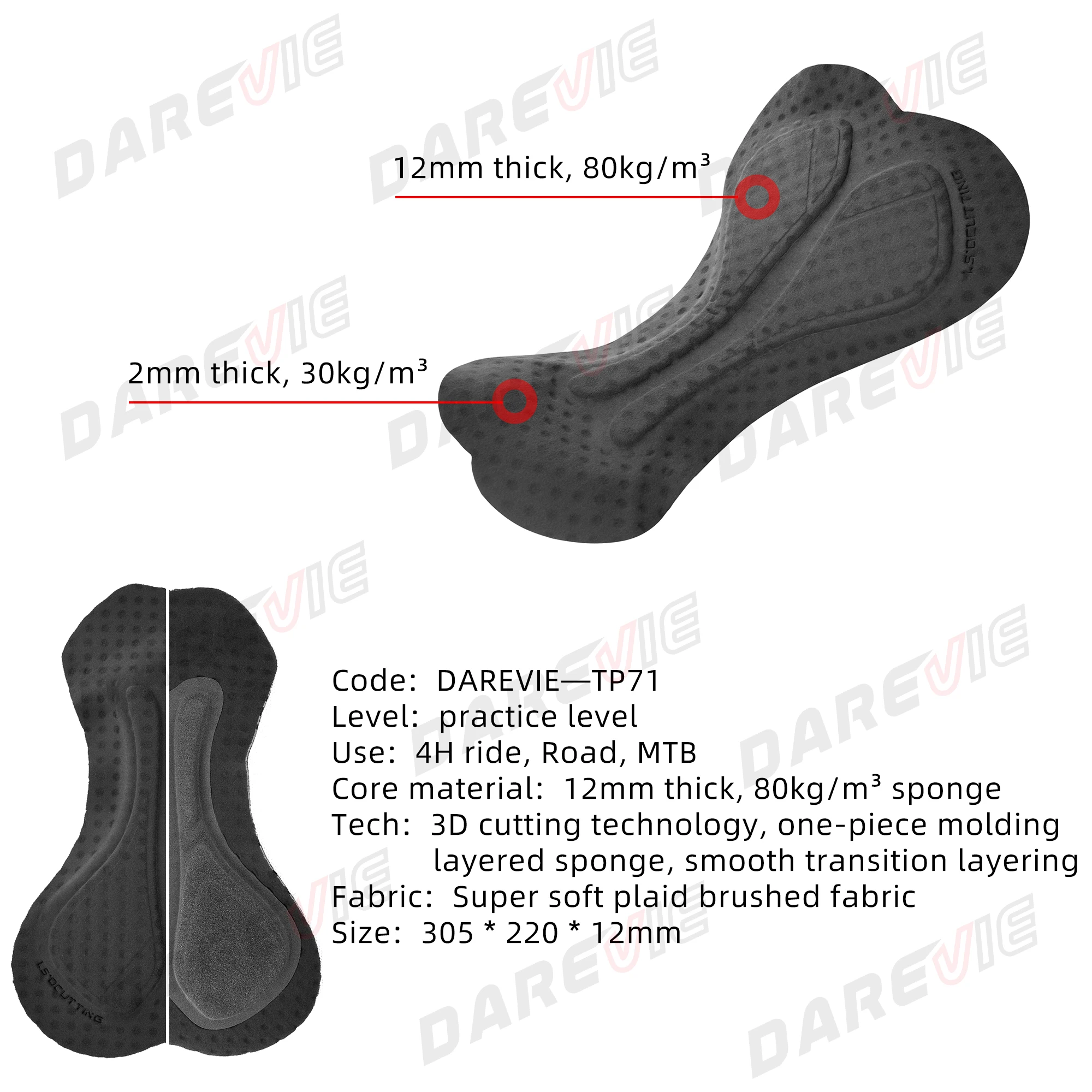 DAREVIE Cycling Bib Shorts Man with Pockets 2025 Men's Cycling Shorts 5CM Leg Gipper Pro Team Men's Cycling Clothing