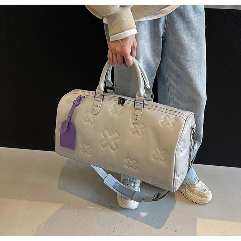 Fashion Bag PU Leather Women'S Gym Fitness Yoga Travel Luggage Boston Handbag Outdoor Duffle Sports Suitcase Shoulder Tote Bag