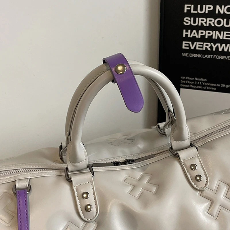 Fashion Bag PU Leather Women'S Gym Fitness Yoga Travel Luggage Boston Handbag Outdoor Duffle Sports Suitcase Shoulder Tote Bag