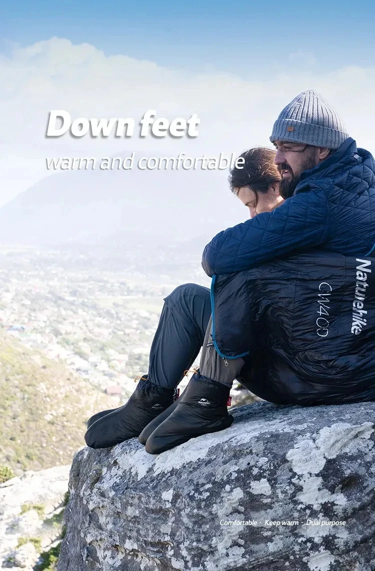 Naturehike Winter Warm Down Shoes Cover Outdoor -15℃~0℃ Waterproof Windproof Goose Duck Down Thermal Feet Cover Unisex Down Boot