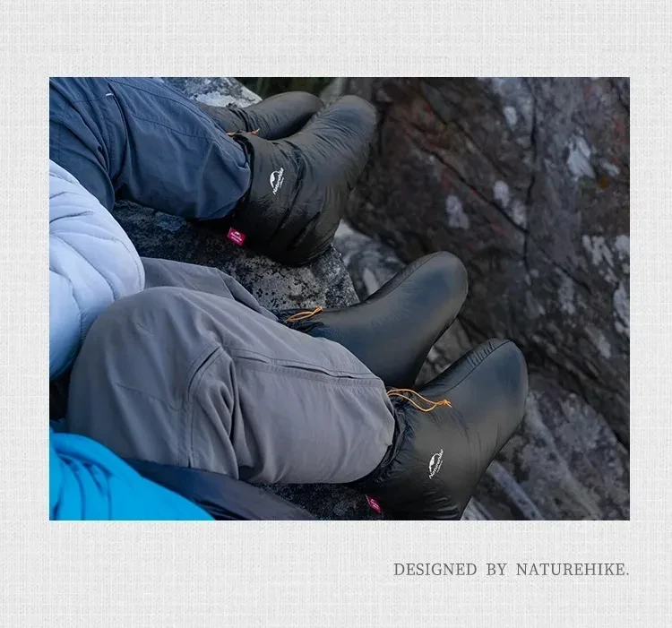 Naturehike Winter Warm Down Shoes Cover Outdoor -15℃~0℃ Waterproof Windproof Goose Duck Down Thermal Feet Cover Unisex Down Boot
