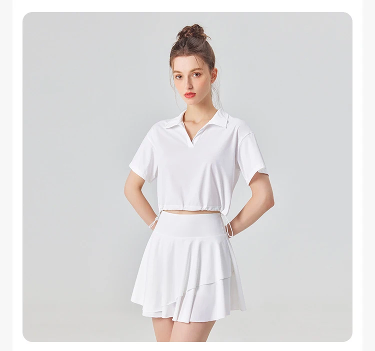 Women Summer Short Sportswear Solid Color Two Pieces Fitness Yoga Set Breathable Quick Dry Tennis Wear Female Workout Clothes