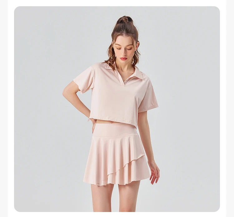 Women Summer Short Sportswear Solid Color Two Pieces Fitness Yoga Set Breathable Quick Dry Tennis Wear Female Workout Clothes