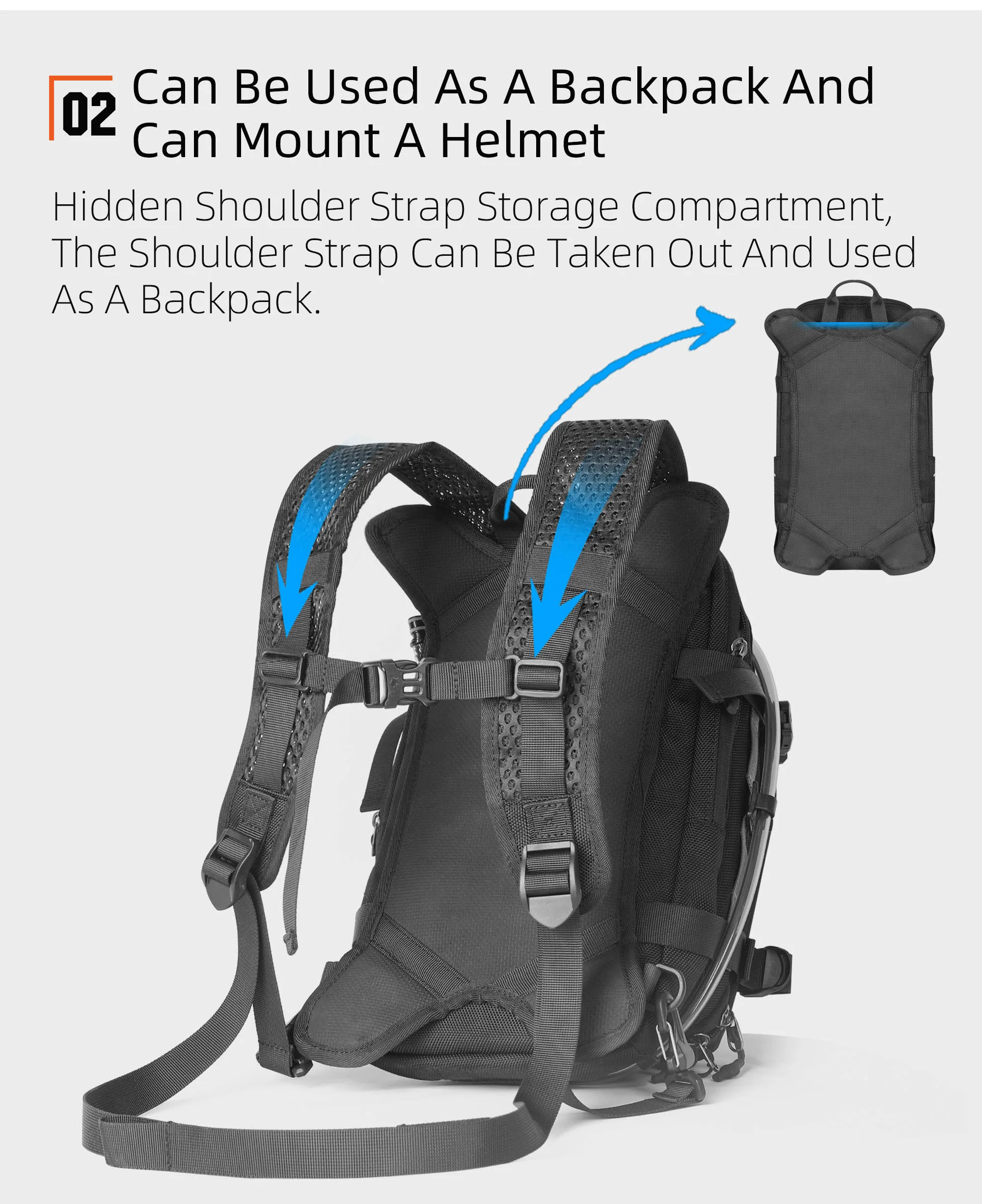 Rhinowalk Motorcycle Tank Bag 9L Waterproof With 1.5L Water Bag Motorcycle Backpack With Rain Cover Multi-function Laggage Bag