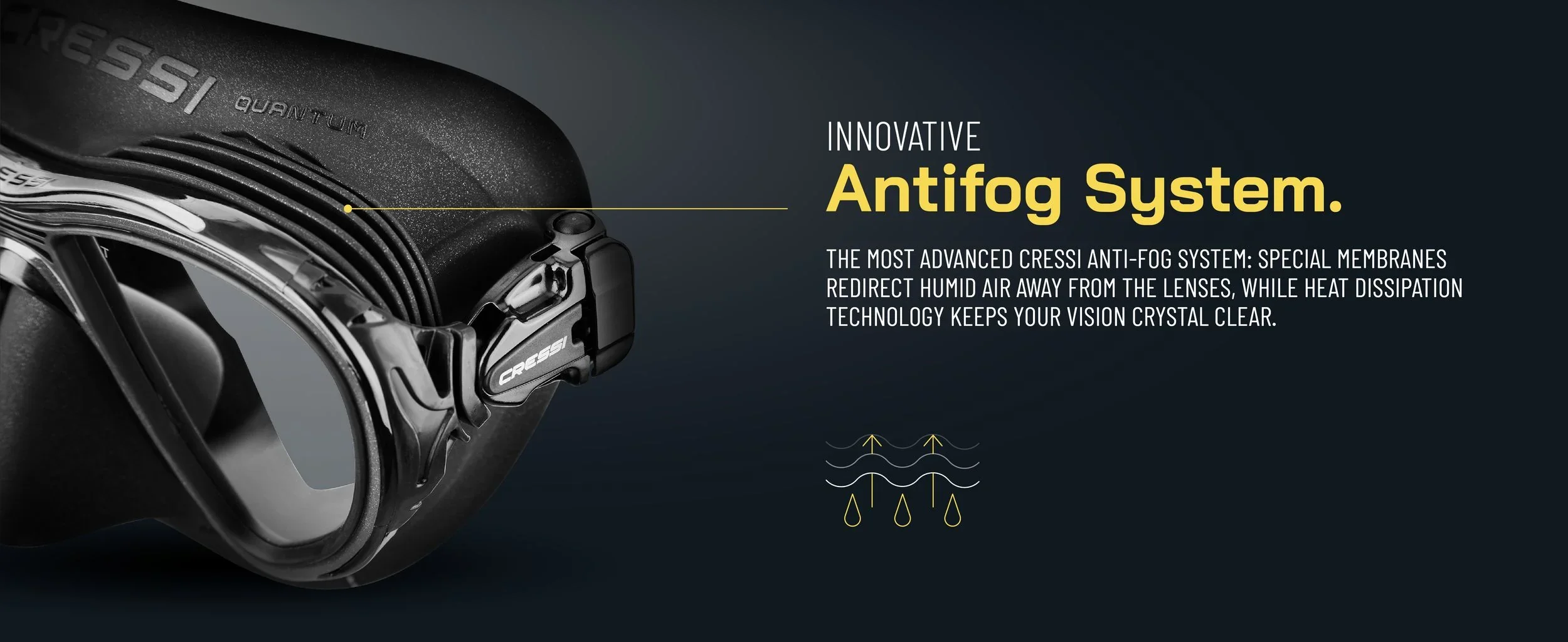 Cressi Adult Scuba Diving Mask with Advanced Fog System and Improved Downward Visibility - Quantum