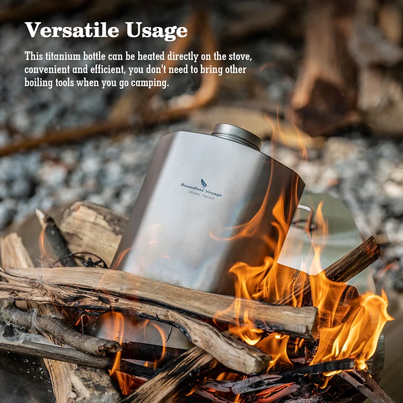 Boundless Voyage Titanium Sports Water Bottle Big Capacity Ultralight Leakproof Drinkware for Outdoor Camping Hiking 2500ML