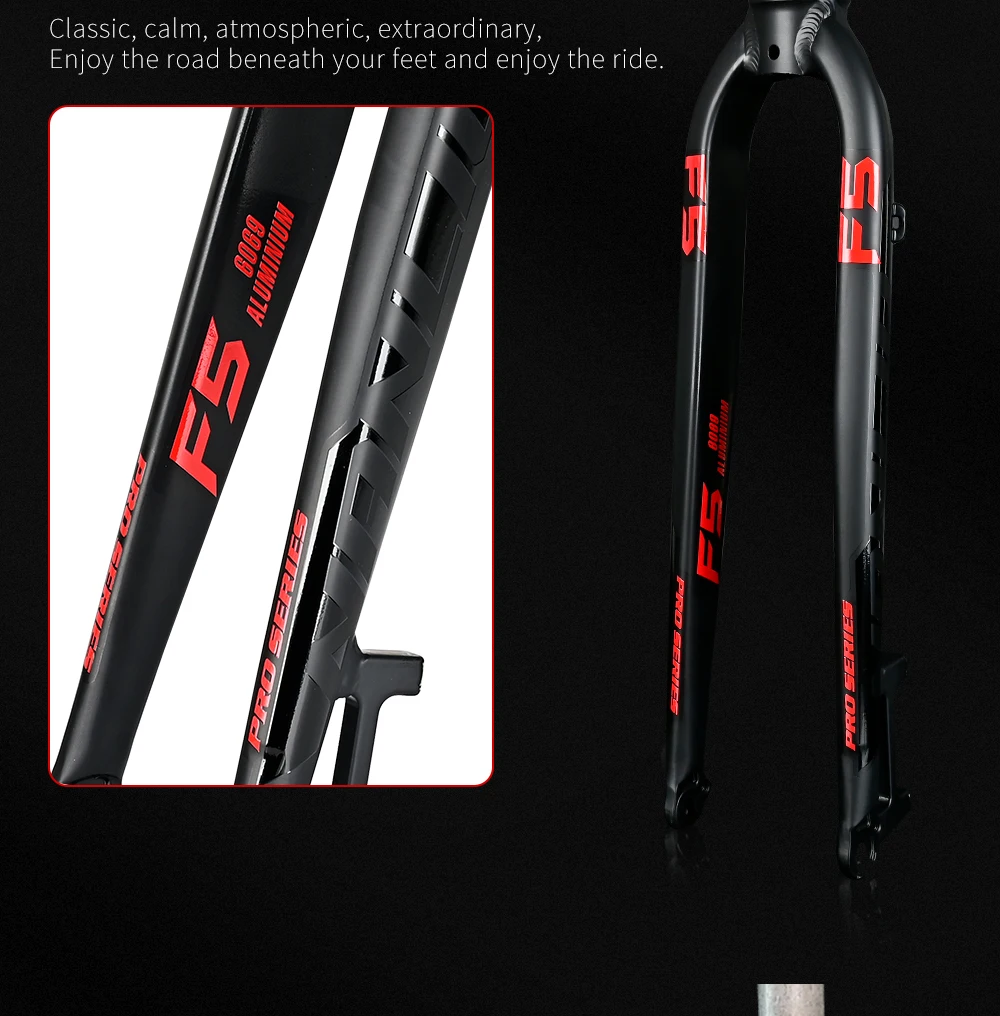 NANLIO F5 Bicycle Fork 26/27.5/29 Inch Aluminum Alloy Mountain Road Bike Bicycle Hard Fork Disc Brake Bicycle Accessorie 880g