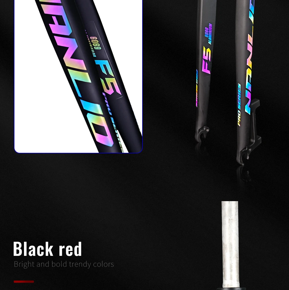 NANLIO F5 Bicycle Fork 26/27.5/29 Inch Aluminum Alloy Mountain Road Bike Bicycle Hard Fork Disc Brake Bicycle Accessorie 880g