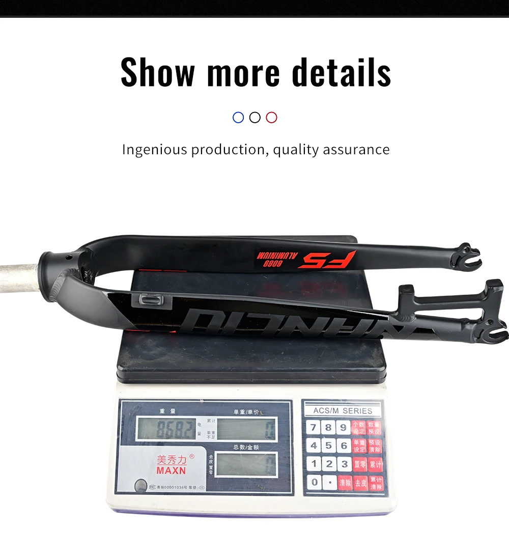 NANLIO F5 Bicycle Fork 26/27.5/29 Inch Aluminum Alloy Mountain Road Bike Bicycle Hard Fork Disc Brake Bicycle Accessorie 880g