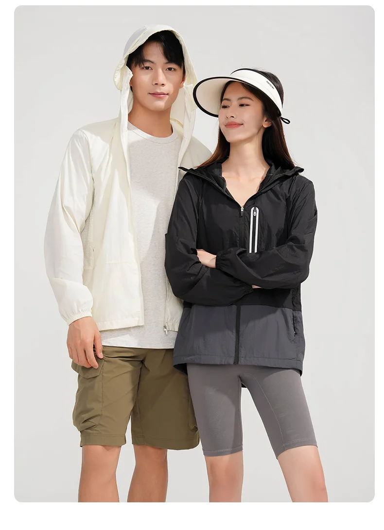 LNGXO Women's Men's Waterproof Anti-UV Windbreaker Camping Climbing Trekking Hiking Jacket Unisex Quick Dry Sun Protection Coat