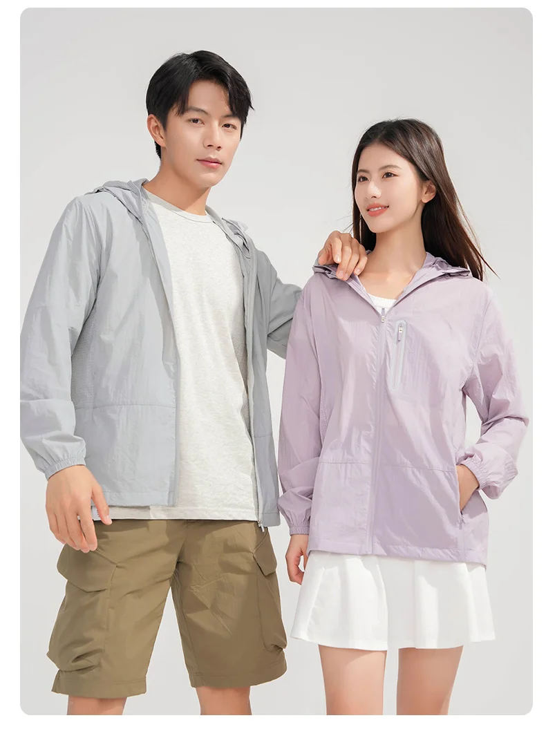 LNGXO Women's Men's Waterproof Anti-UV Windbreaker Camping Climbing Trekking Hiking Jacket Unisex Quick Dry Sun Protection Coat