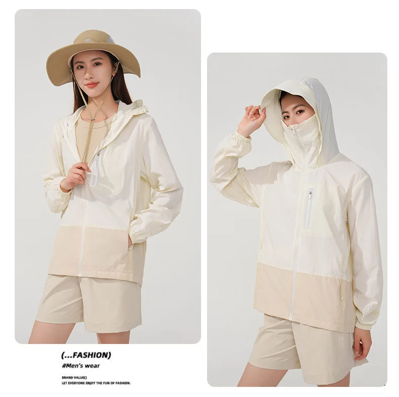 LNGXO Women's Men's Waterproof Anti-UV Windbreaker Camping Climbing Trekking Hiking Jacket Unisex Quick Dry Sun Protection Coat
