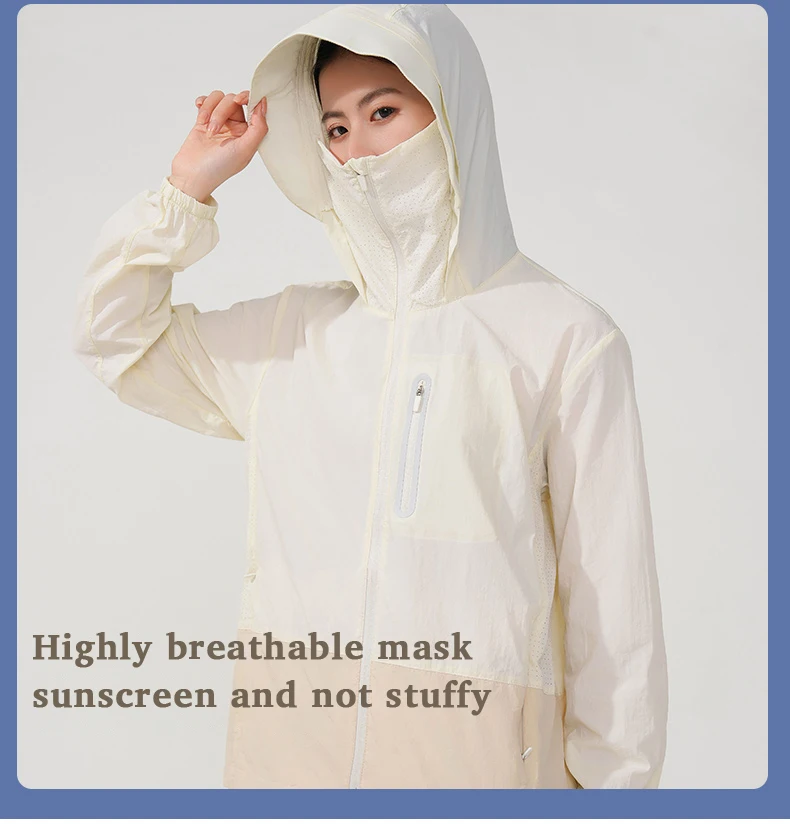 LNGXO Women's Men's Waterproof Anti-UV Windbreaker Camping Climbing Trekking Hiking Jacket Unisex Quick Dry Sun Protection Coat