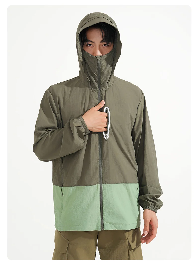 LNGXO Women's Men's Waterproof Anti-UV Windbreaker Camping Climbing Trekking Hiking Jacket Unisex Quick Dry Sun Protection Coat