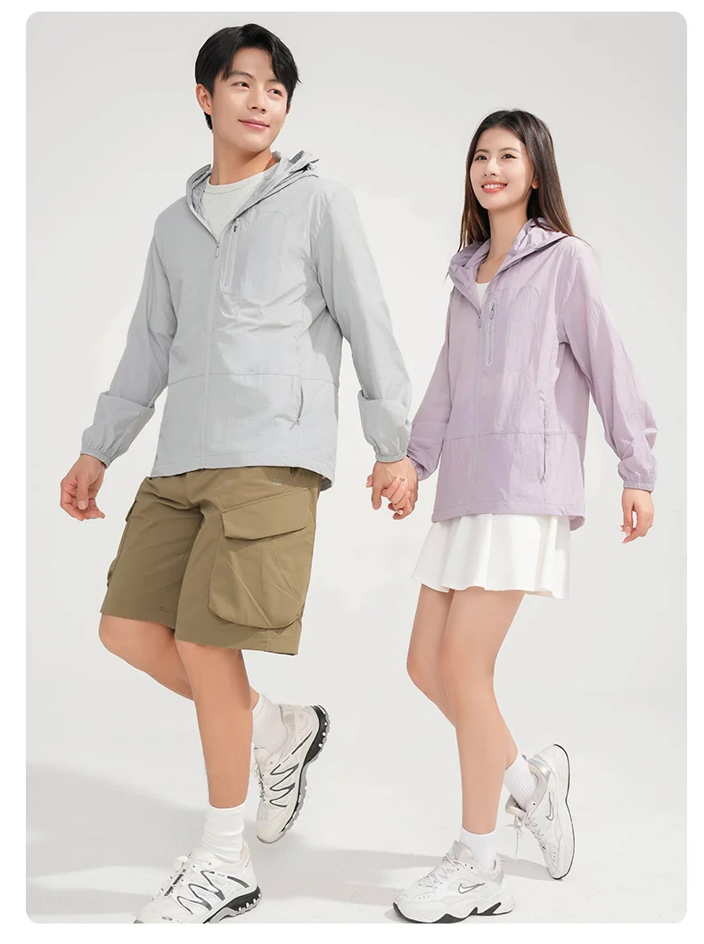 LNGXO Women's Men's Waterproof Anti-UV Windbreaker Camping Climbing Trekking Hiking Jacket Unisex Quick Dry Sun Protection Coat