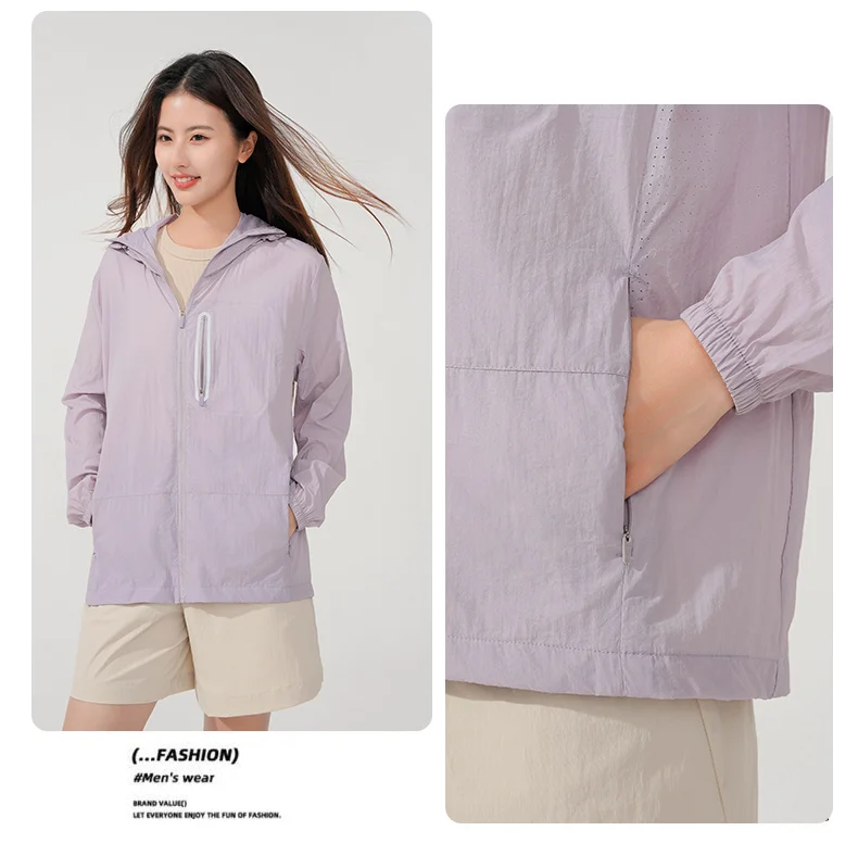 LNGXO Women's Men's Waterproof Anti-UV Windbreaker Camping Climbing Trekking Hiking Jacket Unisex Quick Dry Sun Protection Coat