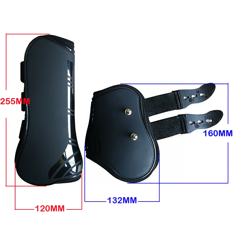 1 Set Horse Leg Guard PU Neoprene Protective Boots Adjustable Horse Splint Boots Leg and Support for Training Riding Jumping