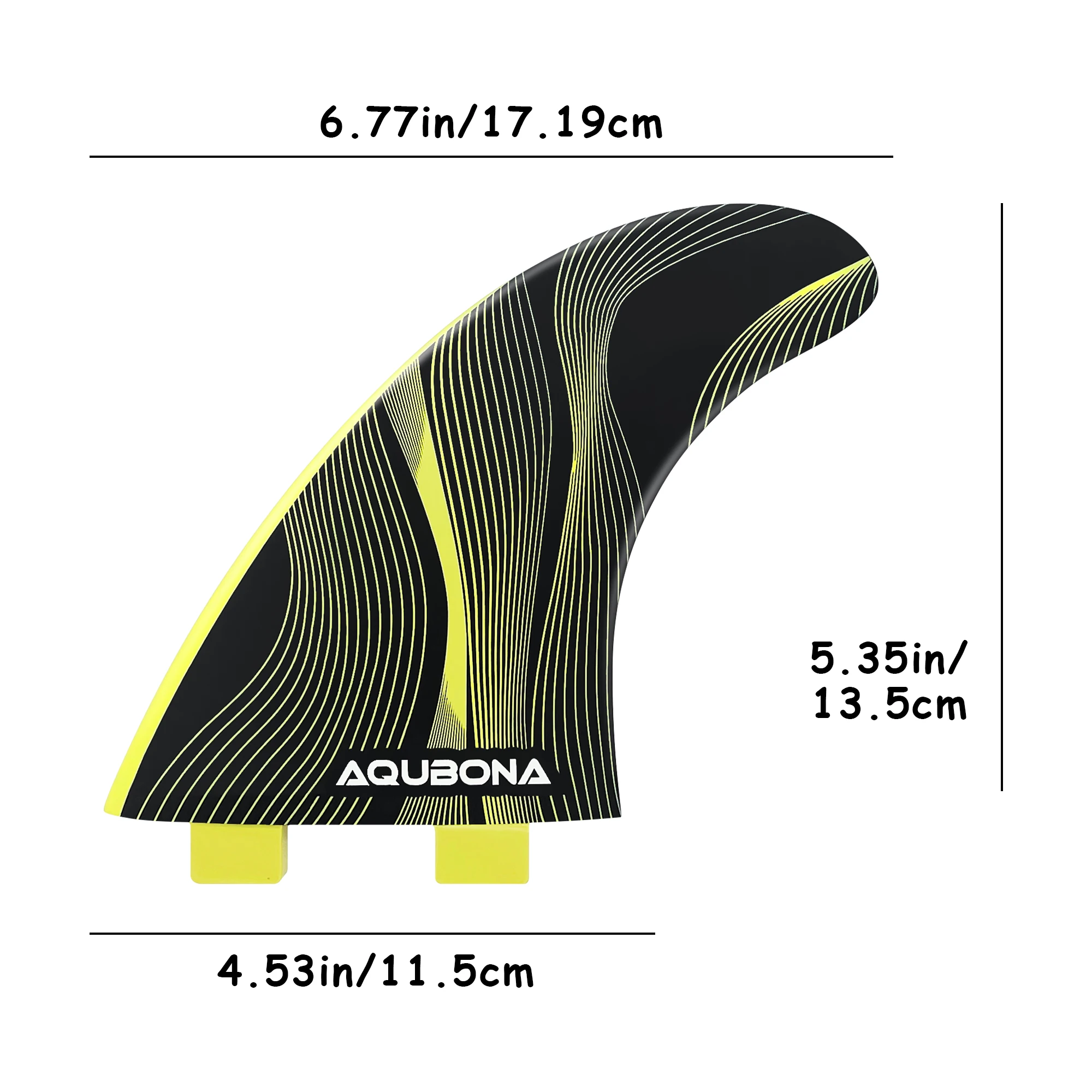 AQUBONA High-Performance Surfboard Fins Made of Premium Honeycomb Glass Fiber M/L Sizes - Compatible with Dual Tab & Single Tab