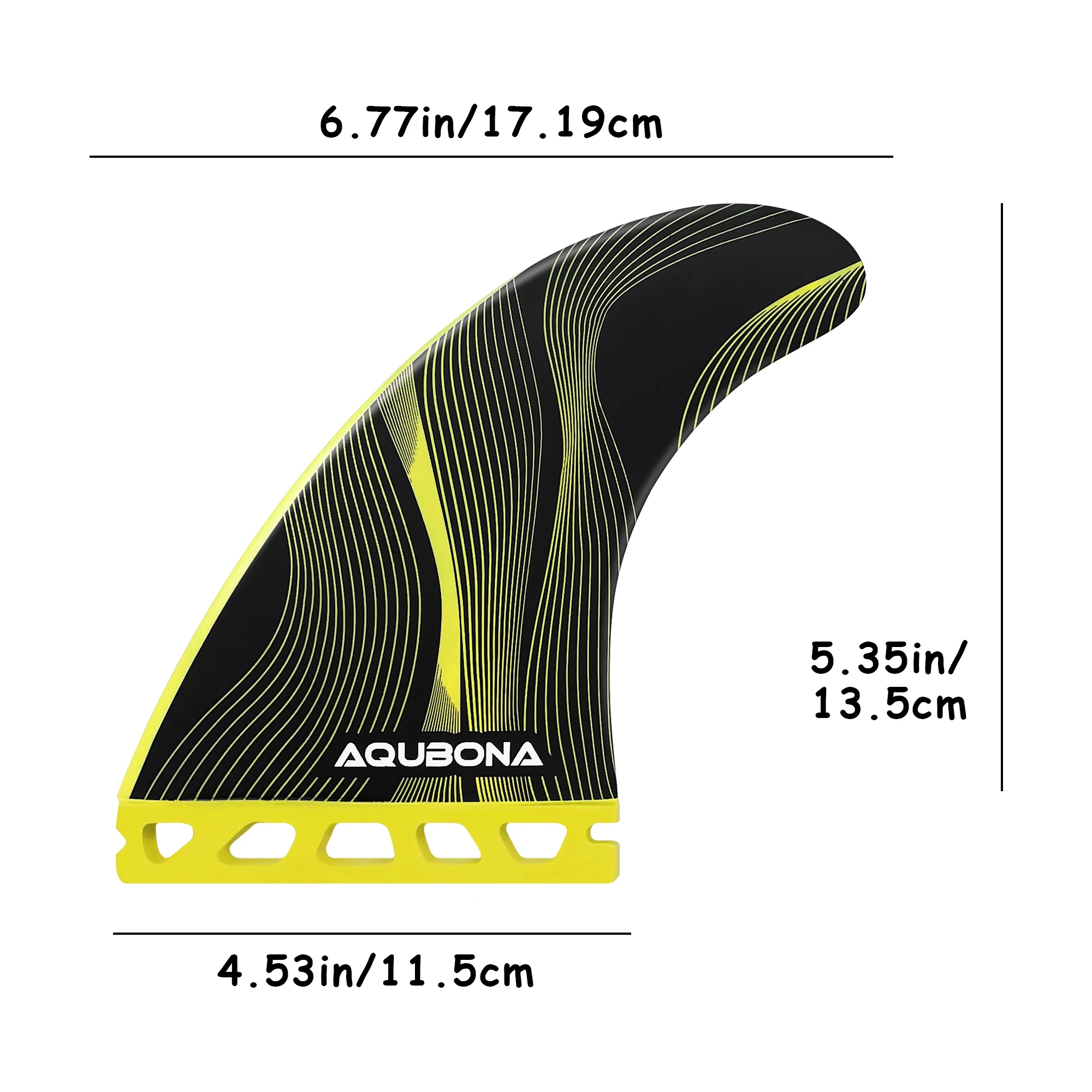 AQUBONA High-Performance Surfboard Fins Made of Premium Honeycomb Glass Fiber M/L Sizes - Compatible with Dual Tab & Single Tab