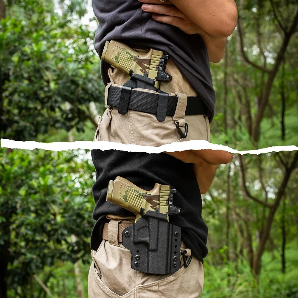 IWB,OWB,Holster For Colt 1911,Fits 1911 5'' No Rail，Hybrid Kydex&Nylon Gun Holster