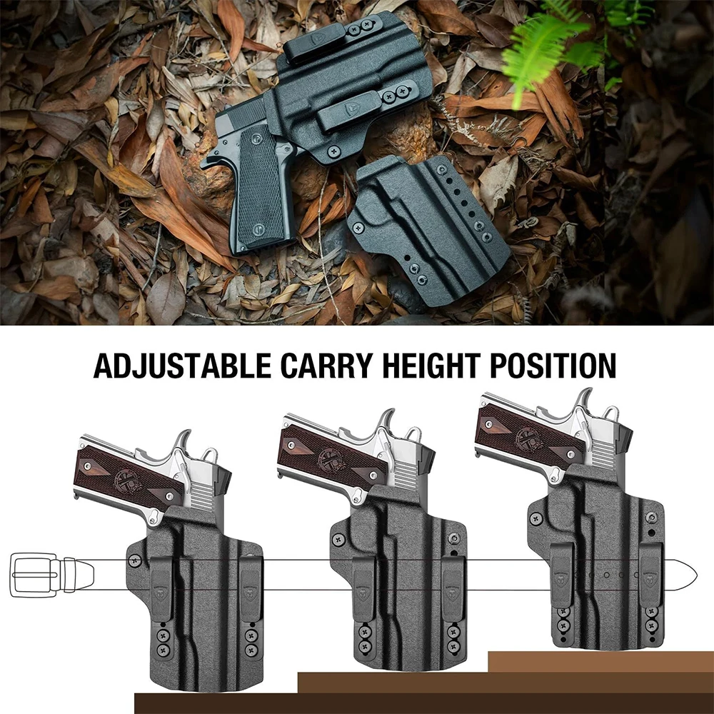 IWB,OWB,Holster For Colt 1911,Fits 1911 5'' No Rail，Hybrid Kydex&Nylon Gun Holster