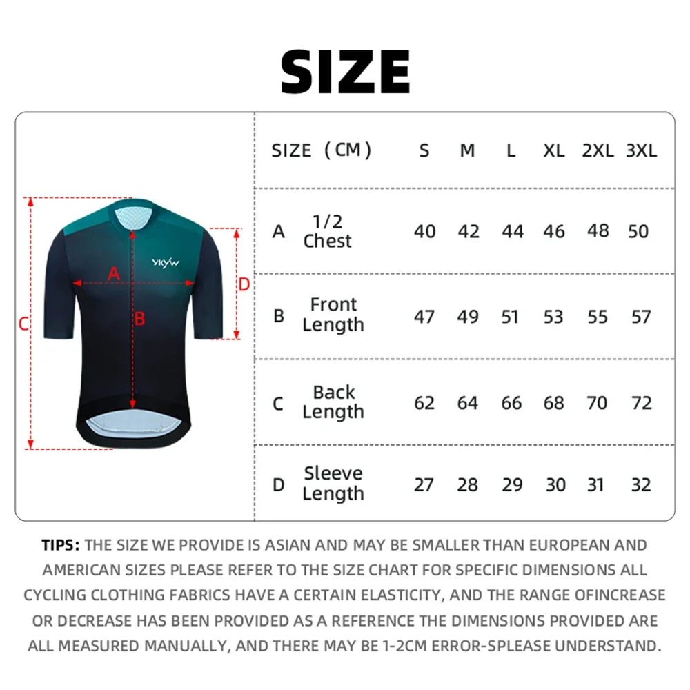 YKYW Men's Short Sleeve Cycling Jersey Summer Quick Drying Wear-resistant Breathable Gradient Bicycle Jersey Road Bike Shirts