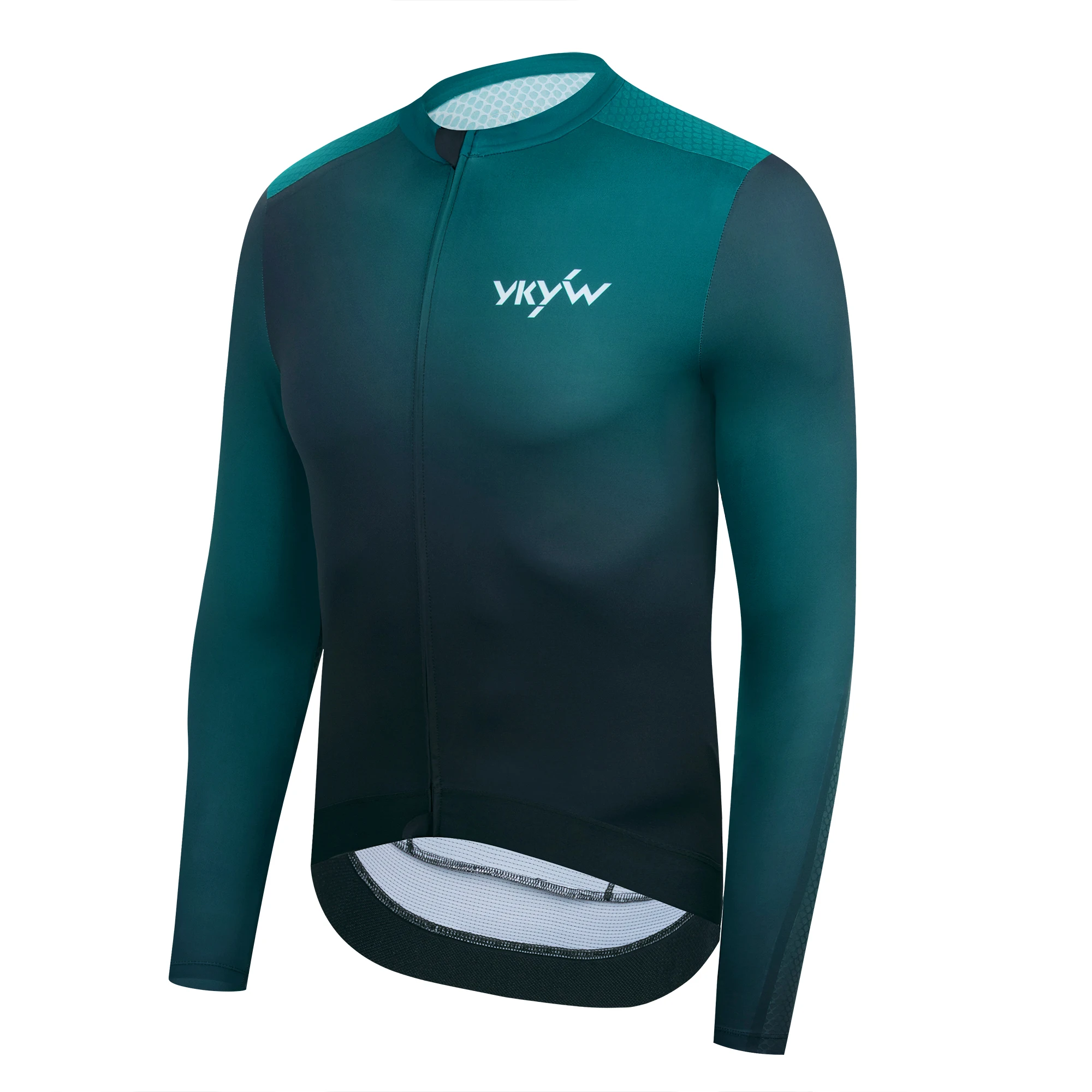 YKYW Men's Short Sleeve Cycling Jersey Summer Quick Drying Wear-resistant Breathable Gradient Bicycle Jersey Road Bike Shirts