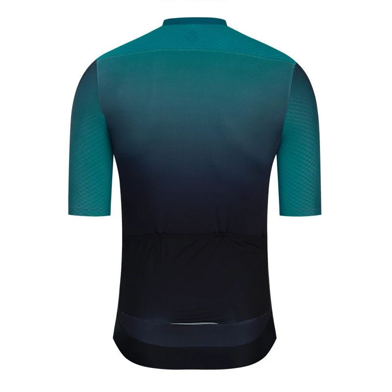 YKYW Men's Short Sleeve Cycling Jersey Summer Quick Drying Wear-resistant Breathable Gradient Bicycle Jersey Road Bike Shirts