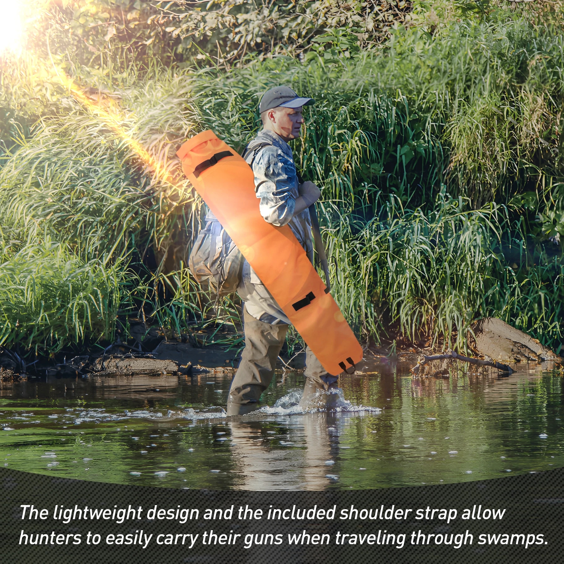 Waterproof Hunting Gun Bag Rifle Case Shotgun Bag Tactical Dry Gun Bag Roll-Top Closure Lightweight & Floating Bag Cover