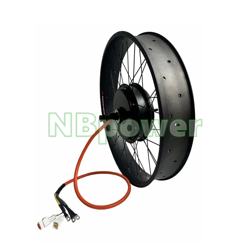Newest NBpower QS205 72V 5000W 50H V3 170/190mm Dropout Electric Fat Bike 20/24/26x4.0 Snow Bike Rear Hub Motor Wheel