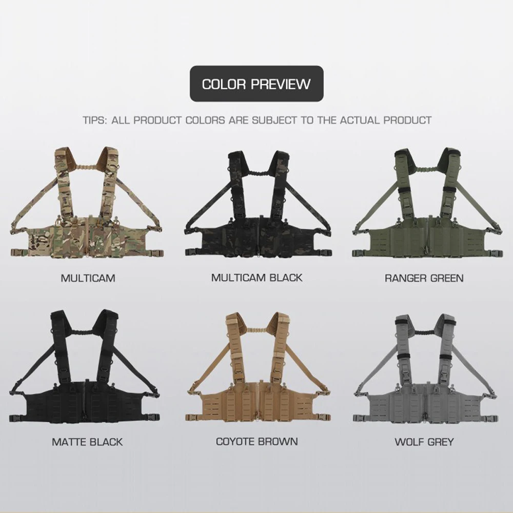 Tactical Vest Chest Rigs Lightweight Camouflage MOLLE Militar Hunting Airsoft Assault SF Vest Mag Pouch H-Style Strap