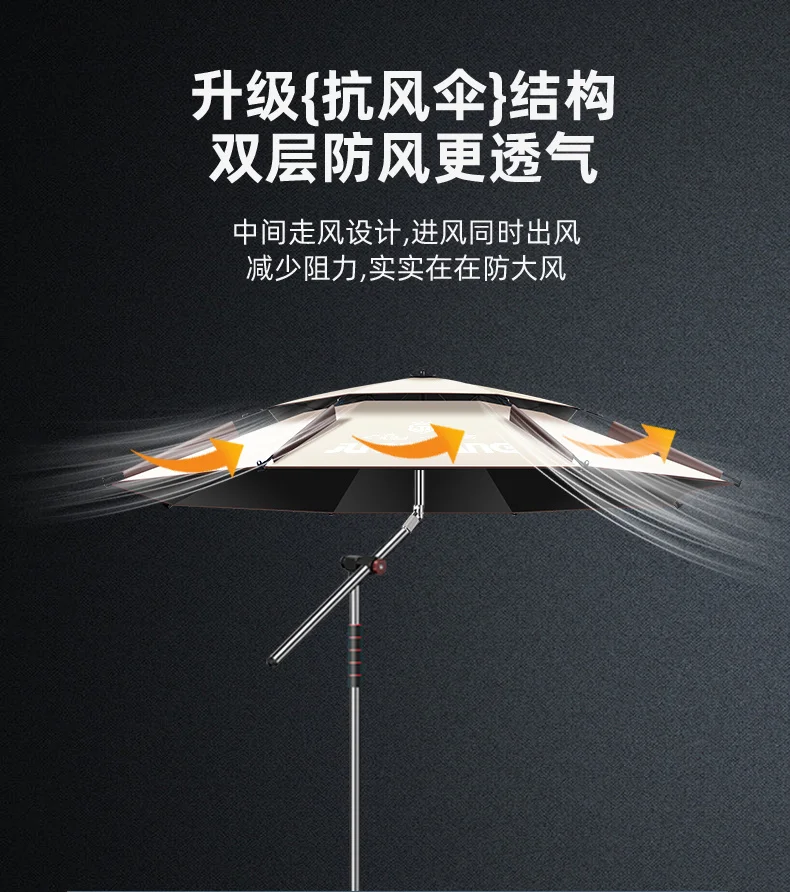 Upgraded Fishing Umbrella Mechanical Adjustment Angle Outdoor Large Parasol Beach Umbrella Stainless Steel Sunshade Umbrella