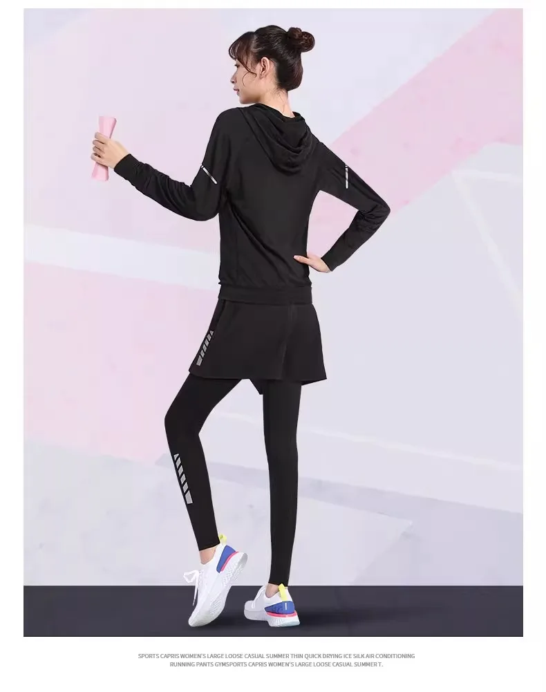 Running sportswear, women's fitness clothes, spring and summer morning running training equipment