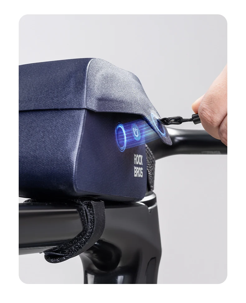 ROCKBROS Bicycle Top Tube Bag Magnetic Suction Cycling Bag Waterproof Portable Front Frame Pack Large Capacity For MTB Road Bike