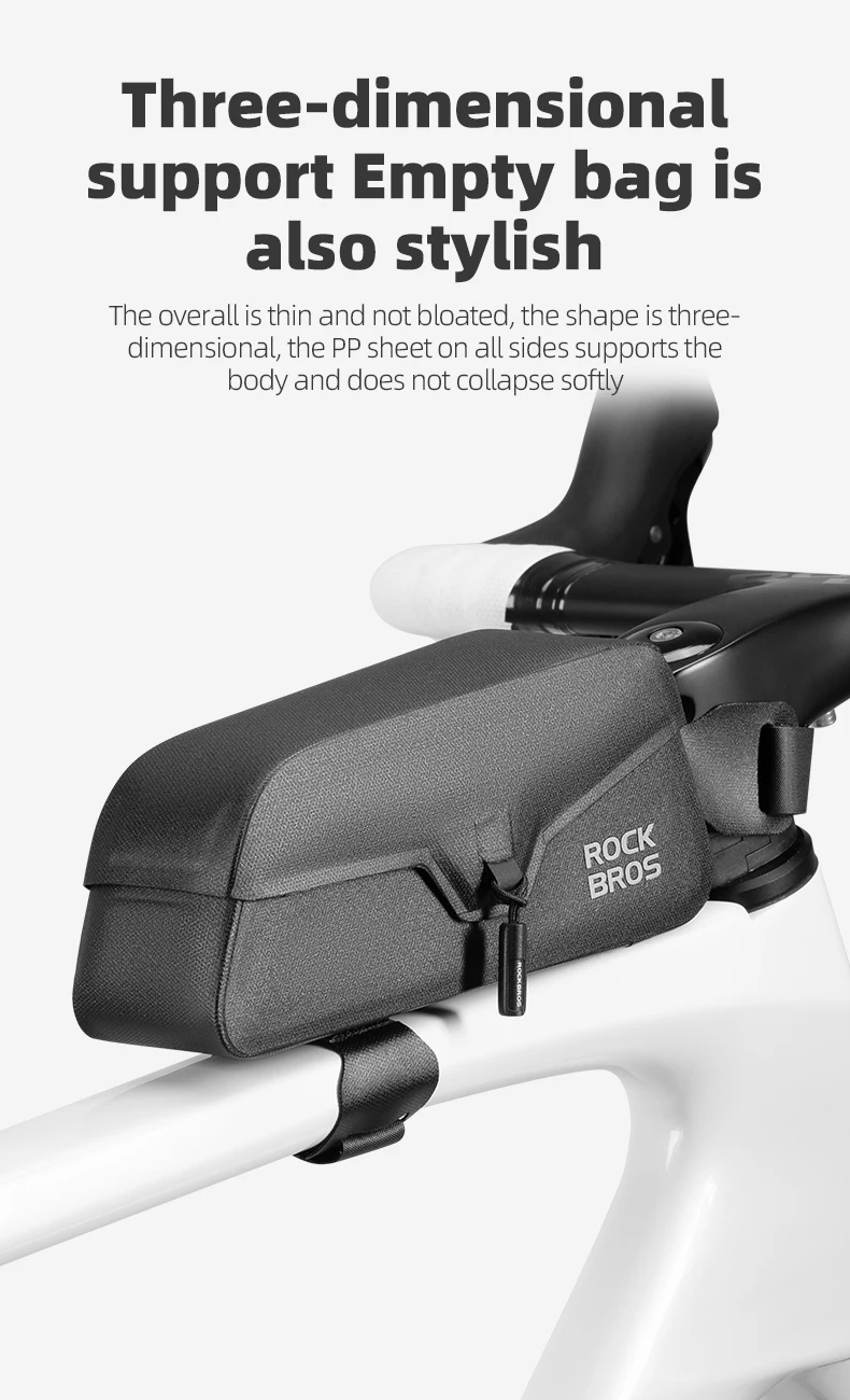 ROCKBROS Bicycle Top Tube Bag Magnetic Suction Cycling Bag Waterproof Portable Front Frame Pack Large Capacity For MTB Road Bike