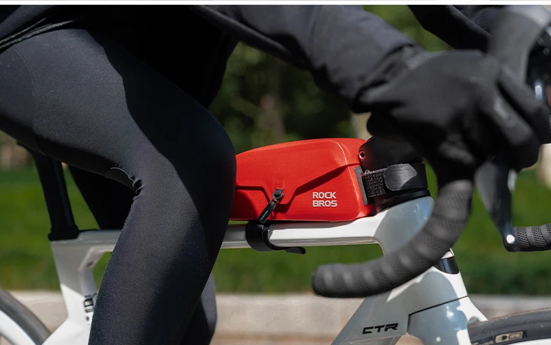 ROCKBROS Bicycle Top Tube Bag Magnetic Suction Cycling Bag Waterproof Portable Front Frame Pack Large Capacity For MTB Road Bike