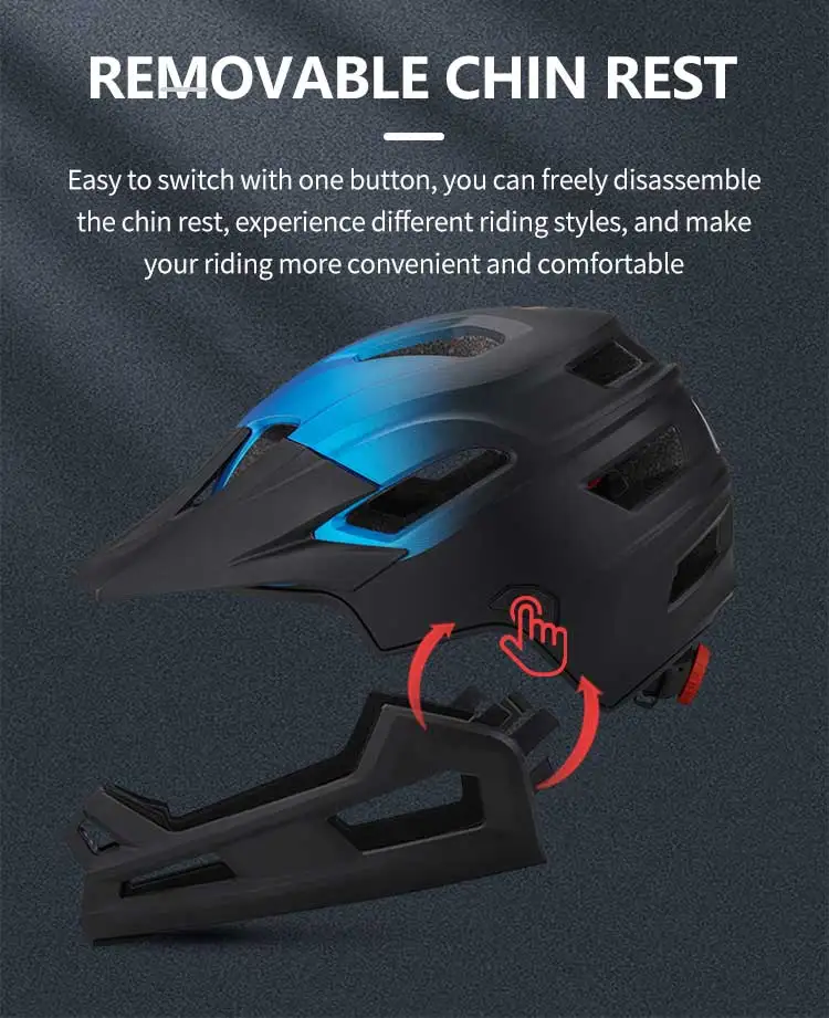 Horntour Detachable Full Face Bicycle Helmet for Adults Chin Guard Bike Helmet Shield Road MTB Safety Cycling Equipments