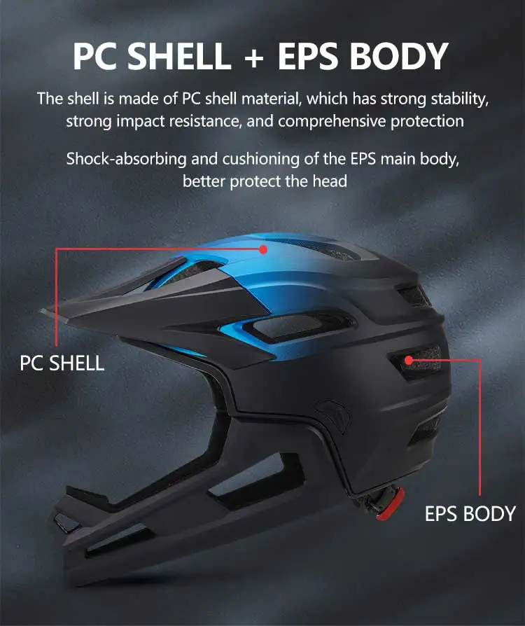 Horntour Detachable Full Face Bicycle Helmet for Adults Chin Guard Bike Helmet Shield Road MTB Safety Cycling Equipments
