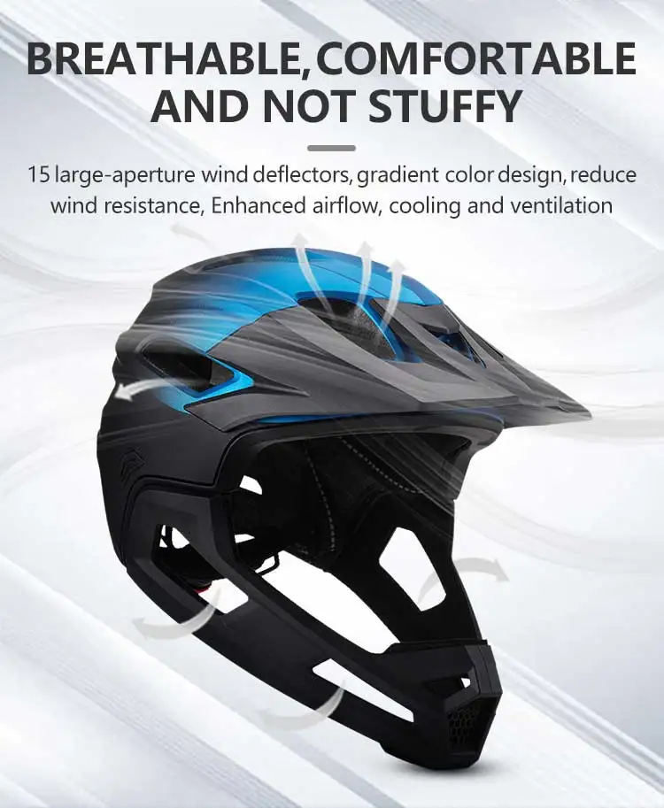 Horntour Detachable Full Face Bicycle Helmet for Adults Chin Guard Bike Helmet Shield Road MTB Safety Cycling Equipments