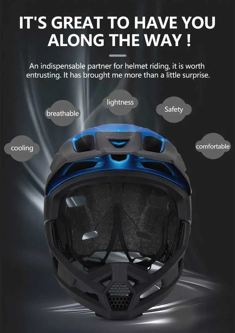 Horntour Detachable Full Face Bicycle Helmet for Adults Chin Guard Bike Helmet Shield Road MTB Safety Cycling Equipments
