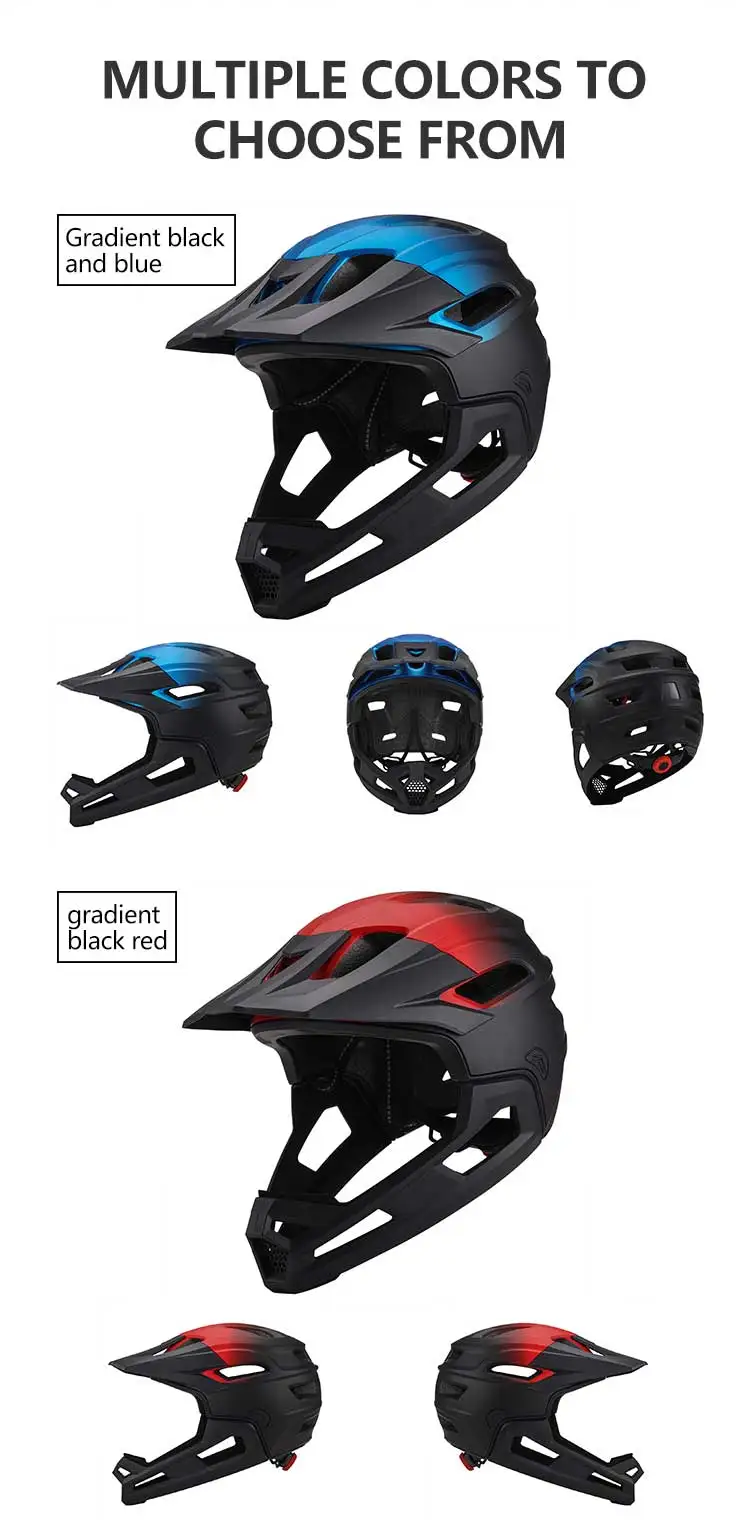 Horntour Detachable Full Face Bicycle Helmet for Adults Chin Guard Bike Helmet Shield Road MTB Safety Cycling Equipments