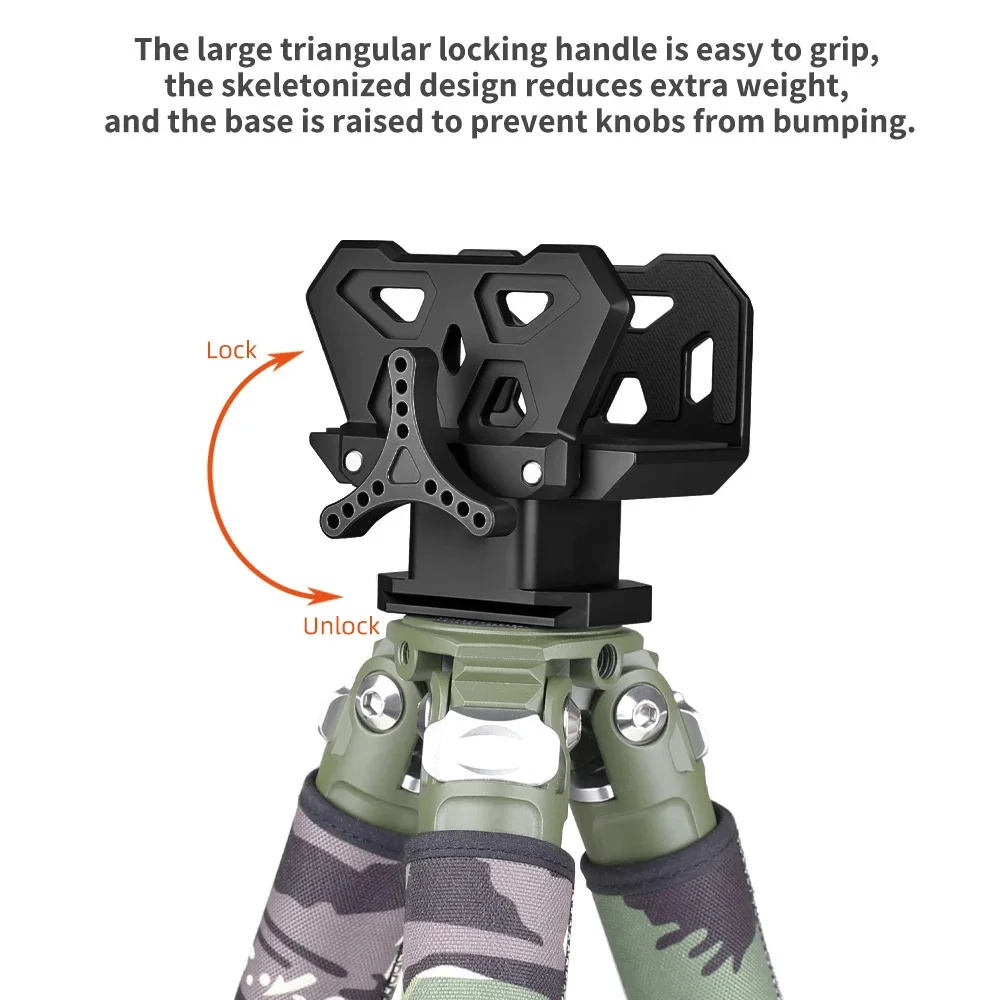 New Hunting Rifle Saddle Mount Clamp Adapter Rest Saddle Tripod Stick Head Clamp With 3/8" Arca Type Thread