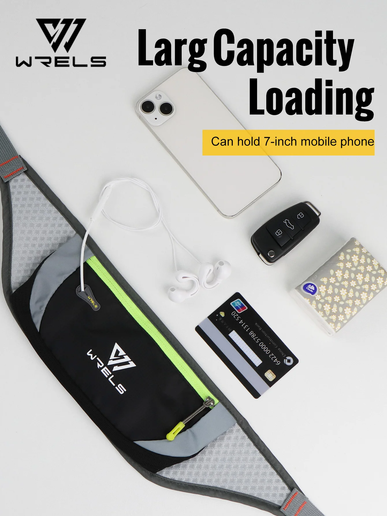 WRELS Professional Running Waist Bag Sports Belt Waterproof Sports Bags for Hiking Walking Lightweight Running Belt Waist Pack