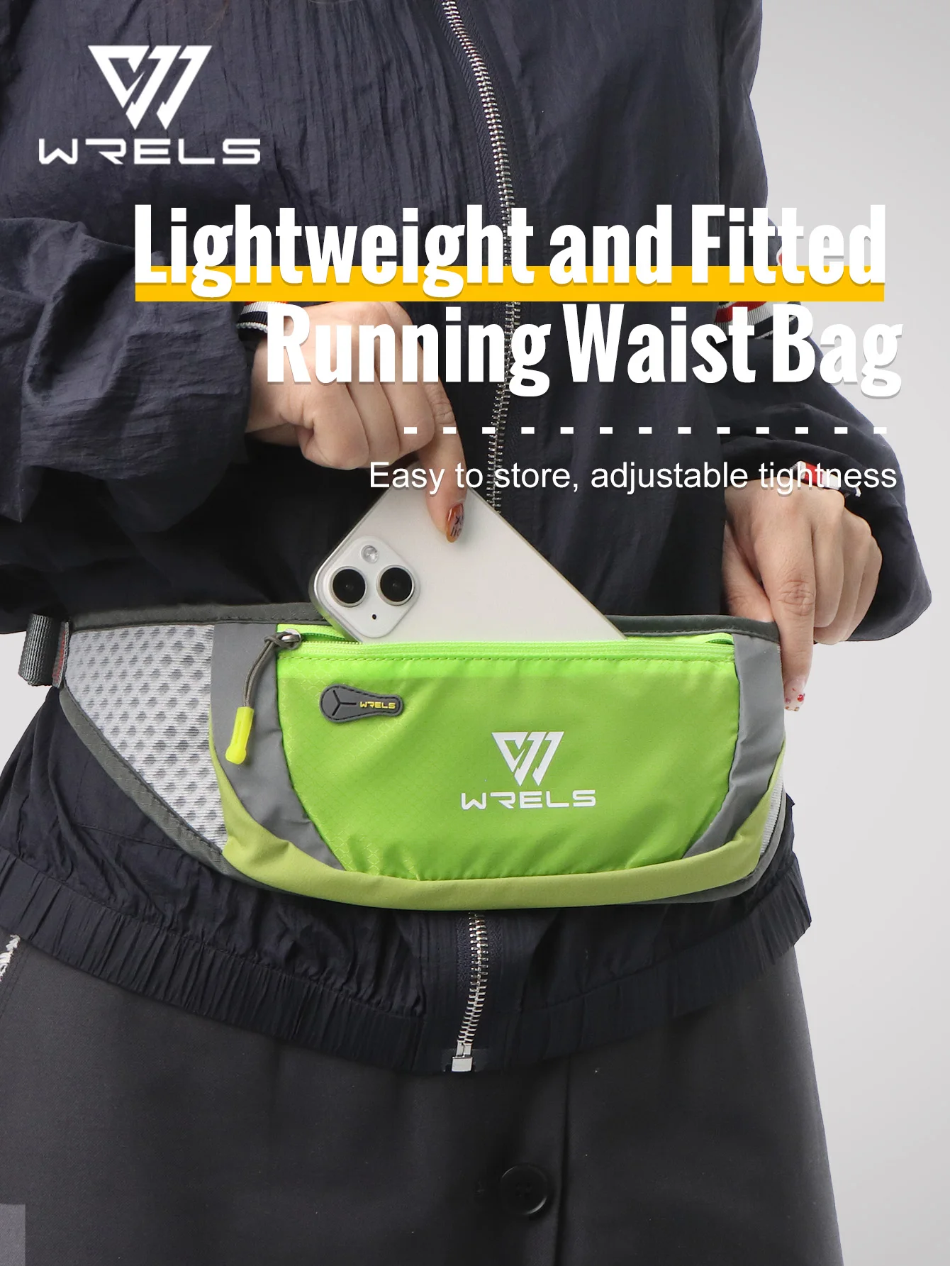 WRELS Professional Running Waist Bag Sports Belt Waterproof Sports Bags for Hiking Walking Lightweight Running Belt Waist Pack