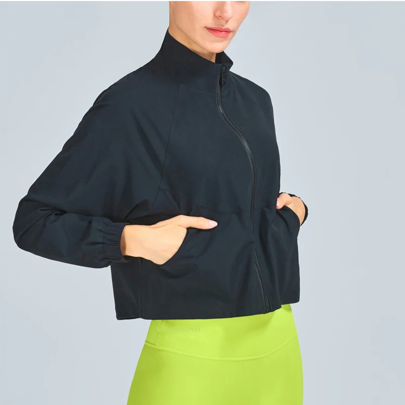 VITALINOVO Women's Athletic Workout Jacket UPF 50+ Long Sleeve Sun Protection Lightweight Shirts Zip Up Cropped Jackets Running
