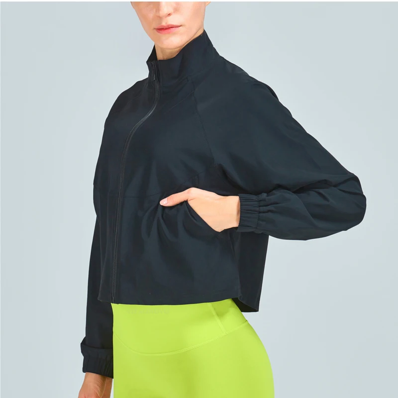 VITALINOVO Women's Athletic Workout Jacket UPF 50+ Long Sleeve Sun Protection Lightweight Shirts Zip Up Cropped Jackets Running