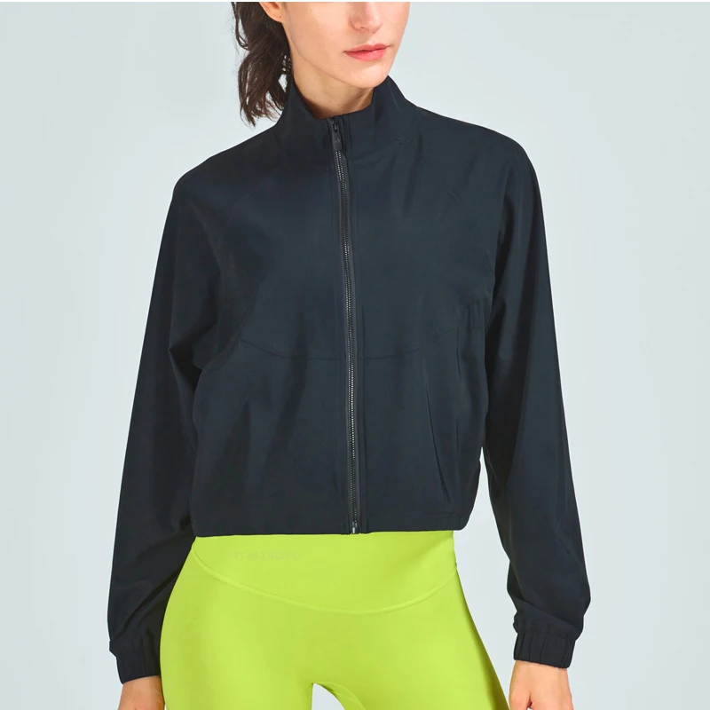 VITALINOVO Women's Athletic Workout Jacket UPF 50+ Long Sleeve Sun Protection Lightweight Shirts Zip Up Cropped Jackets Running