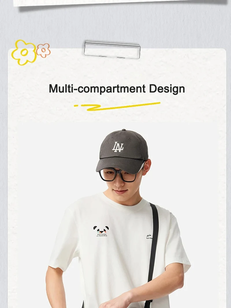 Li-Ning Unisex Sports Style Messenger Bag 295*200*30mm Fashionable LiNing Men Women Sports Leisure Bags ABDV291